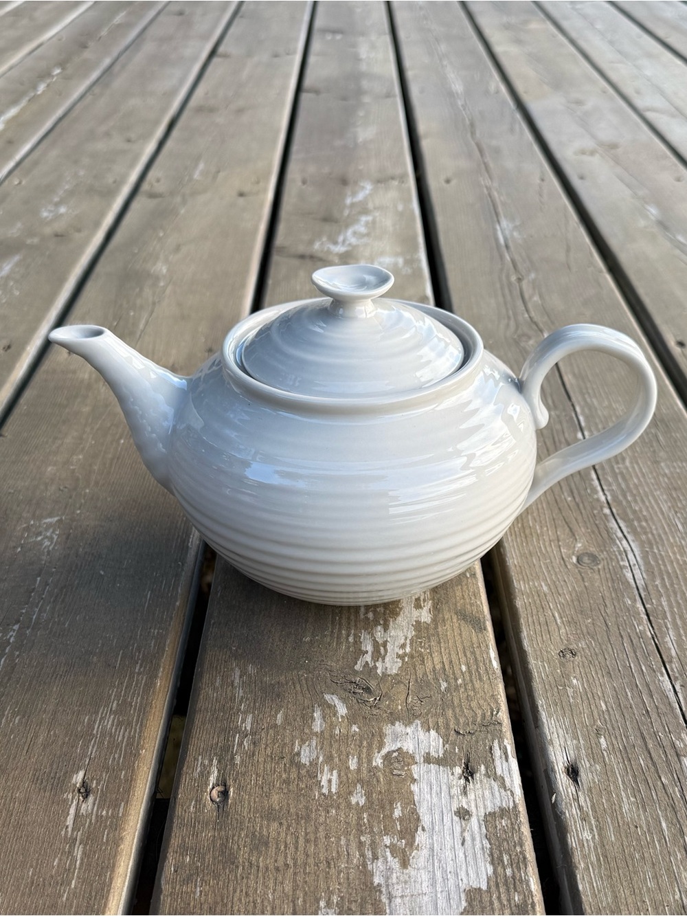 Sophie Conran For Portmeirion Grey Ribbed Teapot